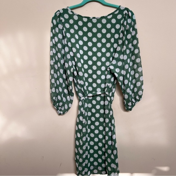 EZRA Green & White Polka Dot Dress - Picture 2 of 8